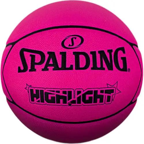 SPALDING Spalding HIGHLIGHT Series PU Basketball Soft Durable Anti-Slip Rose Red No. 7 Training National Bank Edition