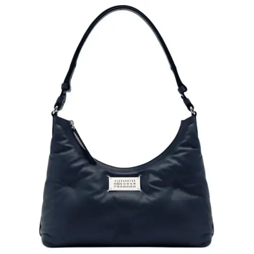 Maison Margiela Glam Slam Nappa Leather Shoulder Bag, Crossbody Bag, Handbag Small Women's Dark Blue