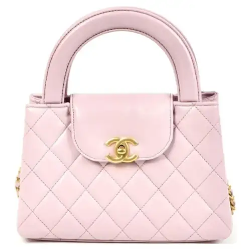CHANEL Cow Leather Material Gold Metal Shoulder Bag, Crossbody Bag, Handbag Mini Women's Pink