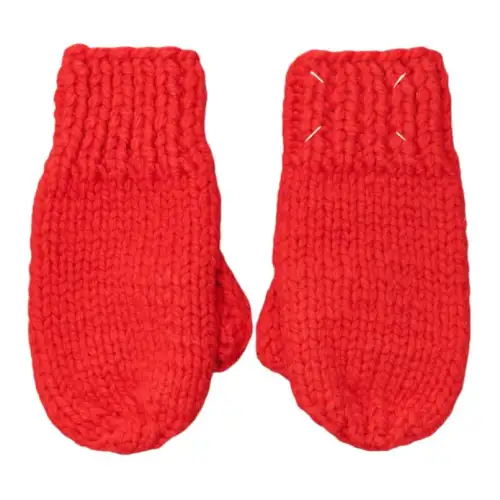 Maison Margiela Wool Knit Gloves Women's Red