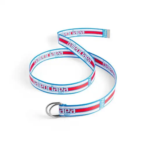 Balenciaga Stripes Design Jacquard Polyester, Metal Belts Men's Multicolor Width 3.5CM