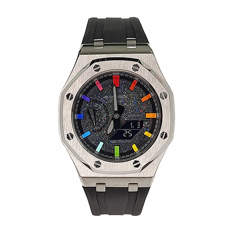 CASIO Men Liquid Crystal/Analog Dual Display Series 44mm Black Watch