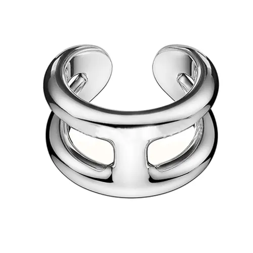 HERMES Osmose Sterling Silver Rings Women's Silver