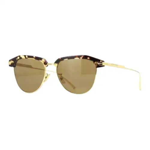 Bottega Veneta Browline Sunglasses Men's Brown Gold