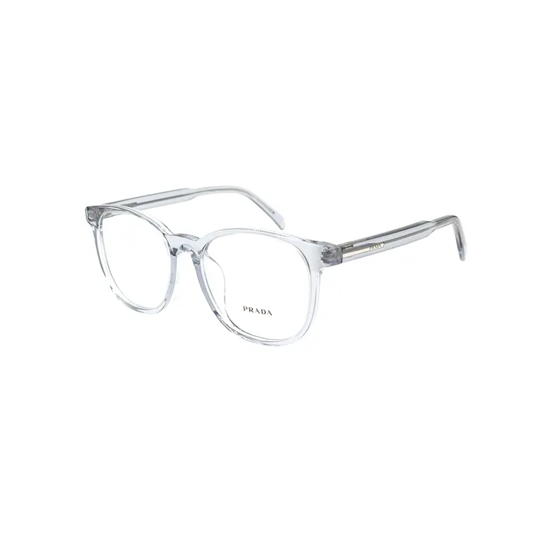 PRADA Round Eyeglass Frames Men's Transparent