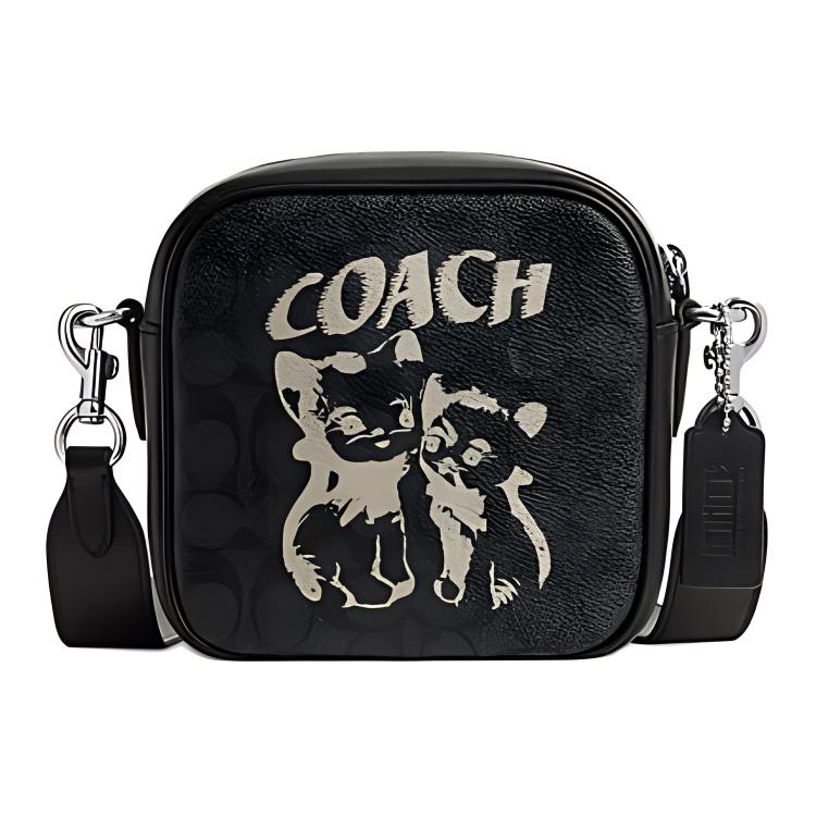 COACH LIL NAS Collaboration Camera Coated Canvas With Calfskin Camera Bag, Shoulder Bag, Crossbody Bag Small Women's
