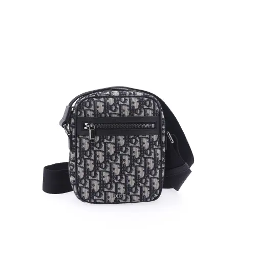 DIOR Embroidery With Cow Leather Messenger Bag, Crossbody Bag, Shoulder Bag Men's