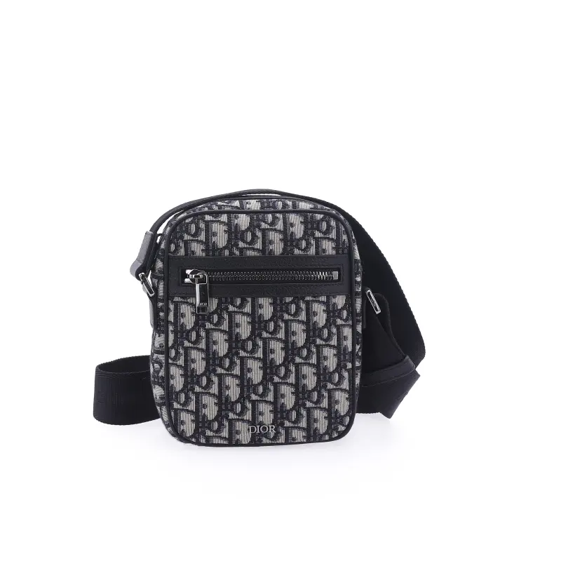 DIOR Embroidery With Cow Leather Messenger Bag, Crossbody Bag, Shoulder Bag Men's