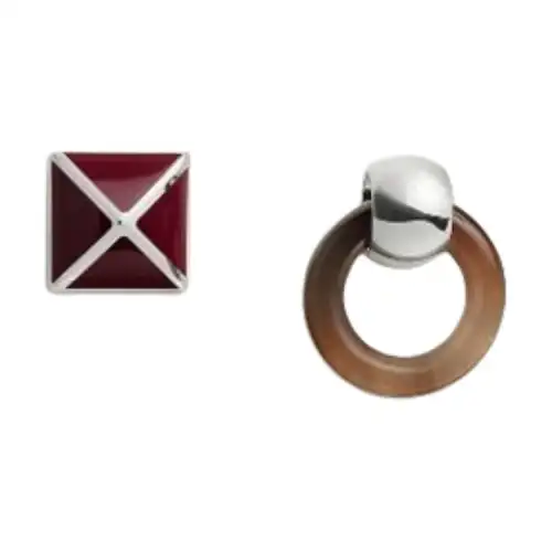 HERMES Medor XO Metal Earrings Men's Blue/Red