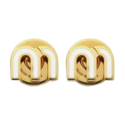 MIU MIU Enamel Stud Earrings Women's Gold
