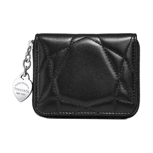 TIFFANY & CO. Return To Tiffany Collection Smooth Finish Lambskin Wallet Small Women's Black