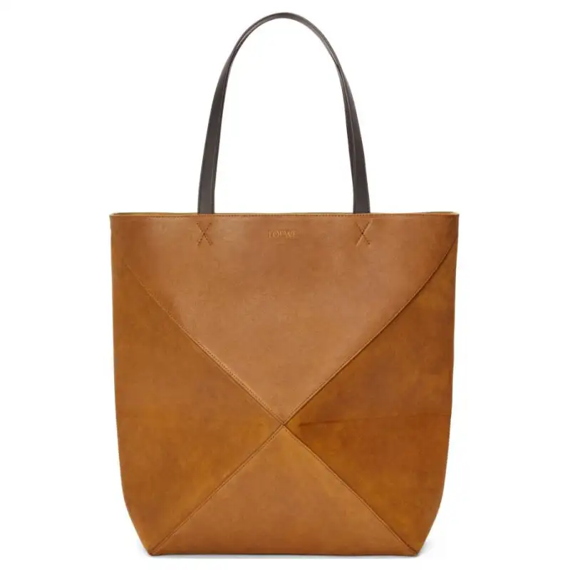 LOEWE Suede Tote Bag, Shopping Bag, Shoulder Bag, Handbag Extra Large Women's Cognac
