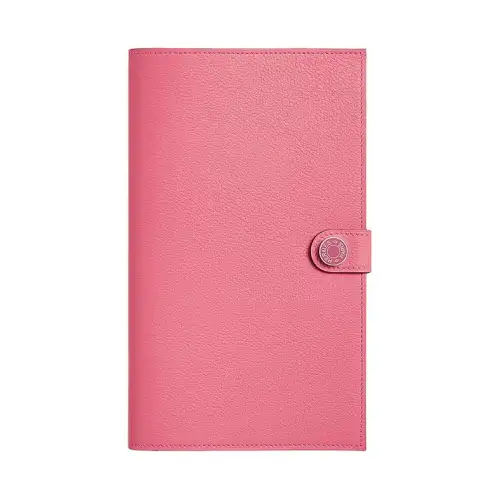 HERMES Evercolor Calfskin Wallet Women's Rhododendron