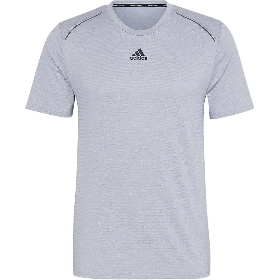 Adidas HIIT T-Shirts Men's Gray Crew Neck Moderate Straight Fit