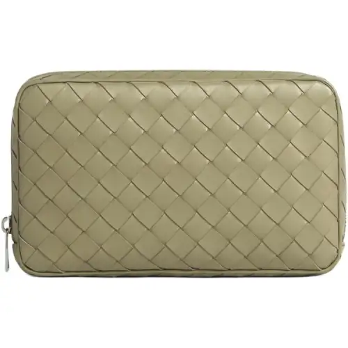Bottega Veneta Calfskin Storage Bag Medium Size Women's Travertine