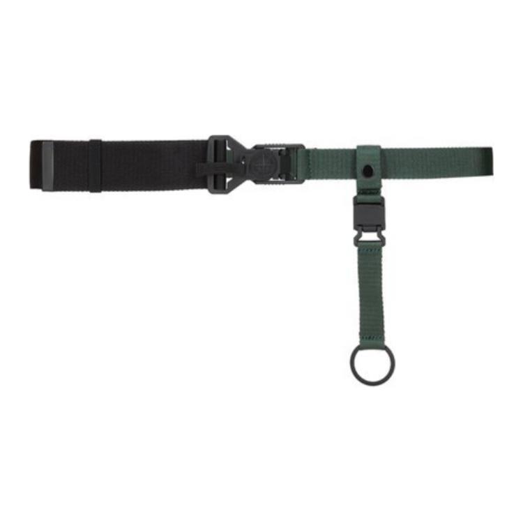 STONE ISLAND Solid Color Design, Smooth Buckle Polyester Leather Belts Men's Black