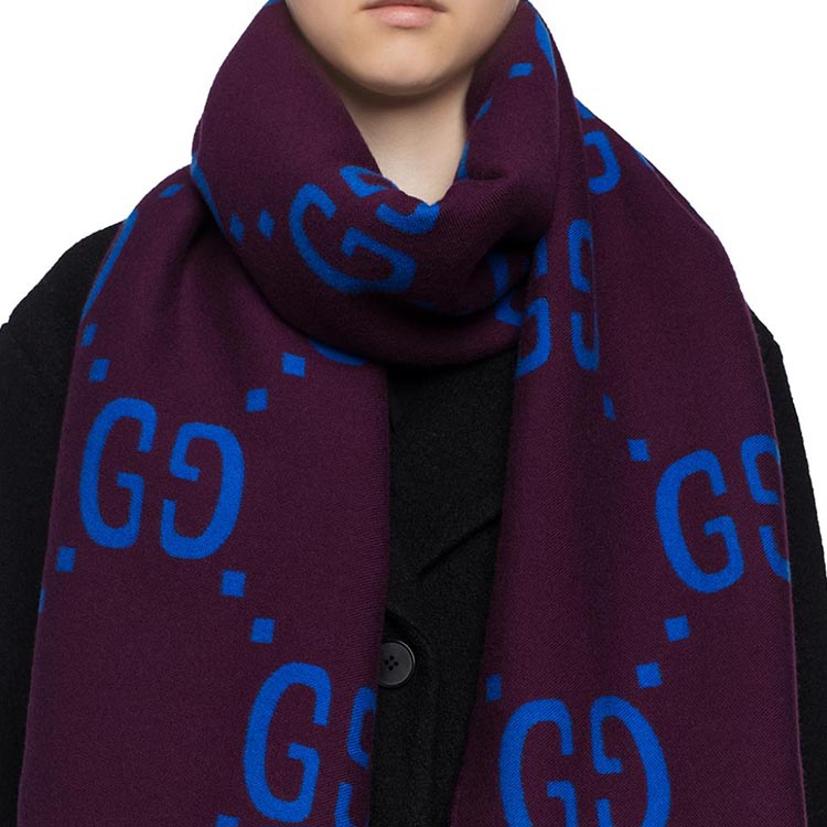 Шарф Gucci (сине-фиолетовый) — фото 5