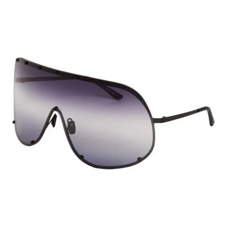 RICK OWENS/RO Brand Logo Stainless Steel, Nylon Irregular Shape Sunglasses Women's Black
