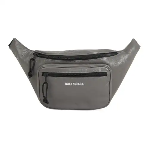 Balenciaga Calfskin Fanny Pack Men's Gray
