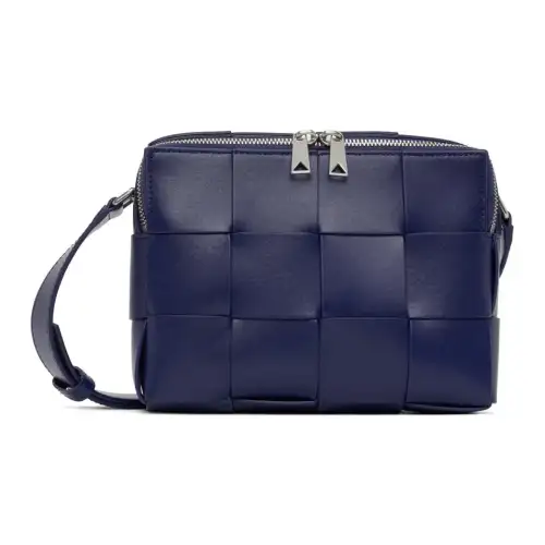 Bottega Veneta Leather Crossbody Bag, Shoulder Bag Small Men's Marine Blue