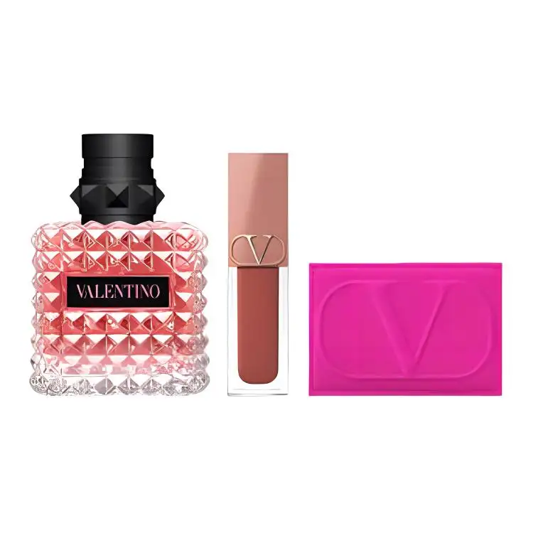 Valentino Lip Cream Perfume Sets Eau De Parfum Bergamot Jasmine 6.5ml+30ml