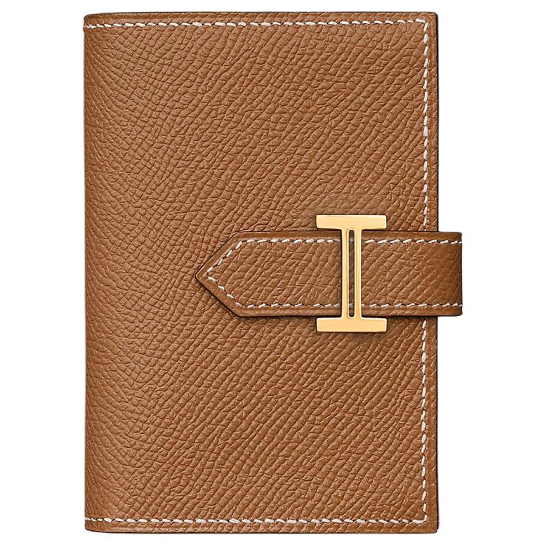 Женский кошелек Hermes Bearn Mini Epsom (золотисто-коричневый)