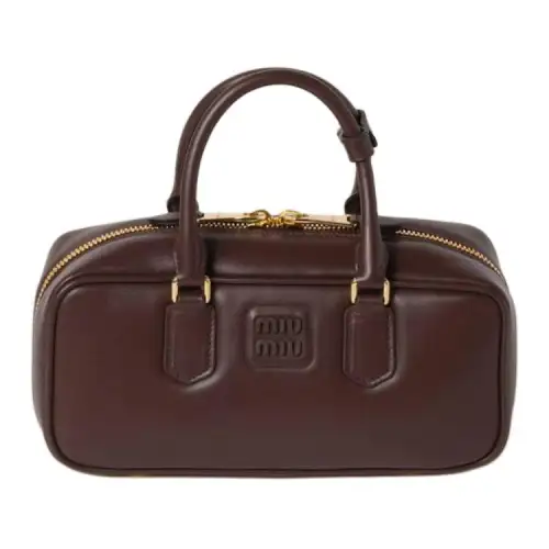 MIU MIU Arcadie Calfskin Handbag Large Women's Brown
