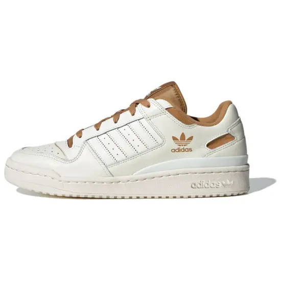 Adidas Originals FORUM Skateboard Shoes Unisex Low-Top Jade White/Wheat Brown