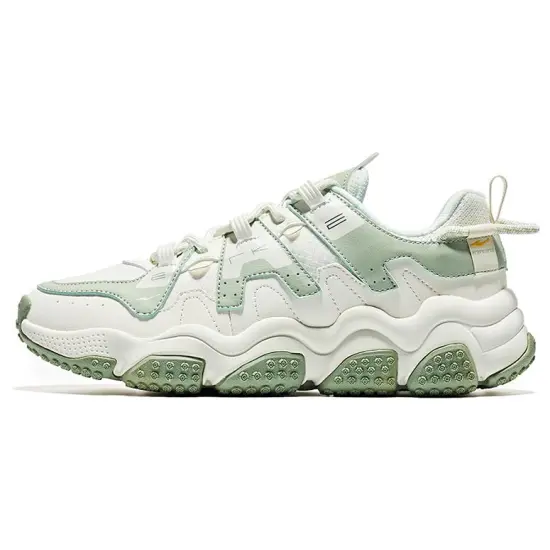 Erke Durable Breathable Low-Top Sports Casual Shoes Women's White Green