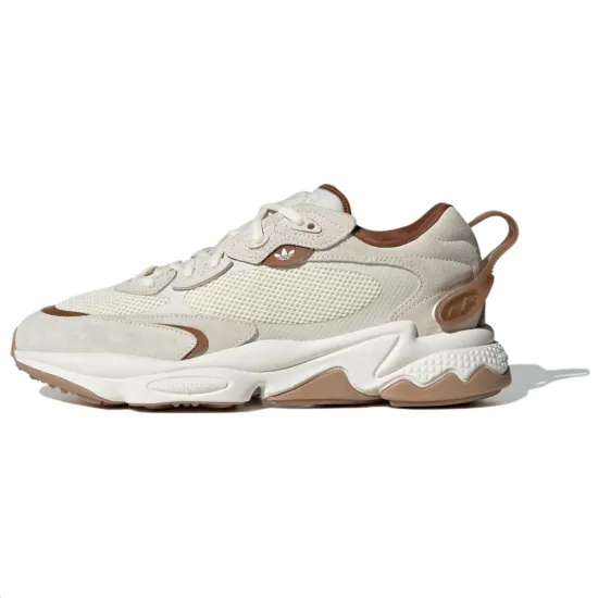 Adidas Originals Ozweego Anti Slip Wear Resistant Low Top Chunky Sneakers Unisex Beige White Brown