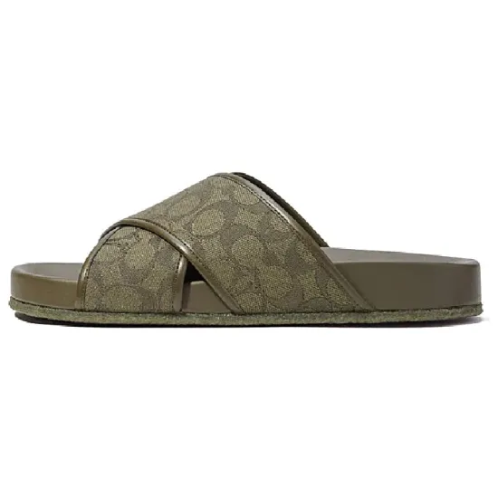 COACH Slide Slippers Men Dark Green
