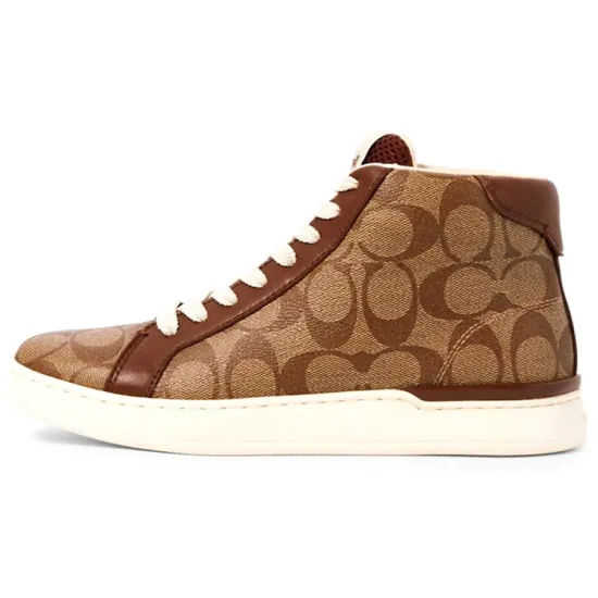 COACH Skateboard Shoes Men Mid-Top Brown