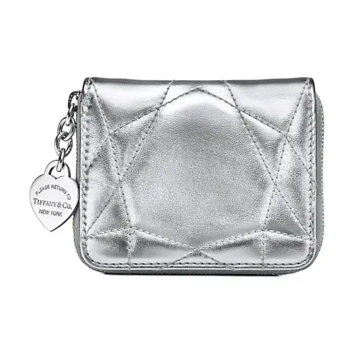 TIFFANY & CO. Return To Tiffany Collection Lambskin Wallet Small Women's Silver