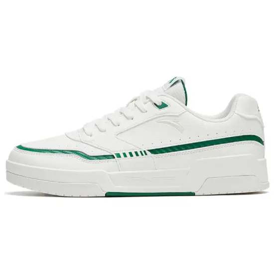 ANTA Skateboard Shoes Men Low-Top Ivory White/Green Pine