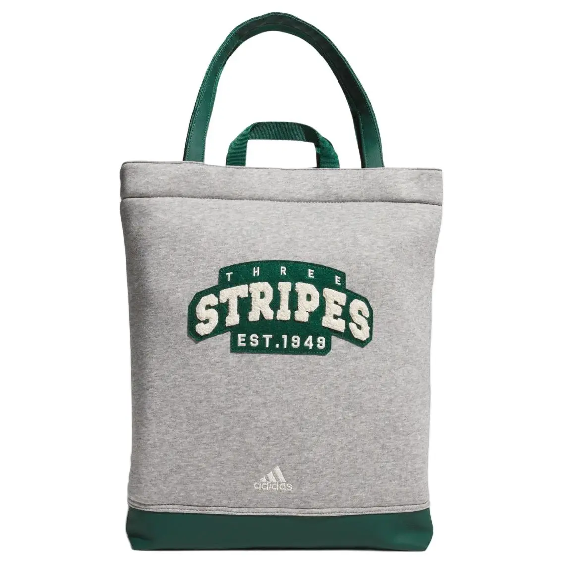 Adidas Cotton With Recycled Polyester Tote Bag, Shopping Bag, Handbag Unisex Medium Heather Gray & Green