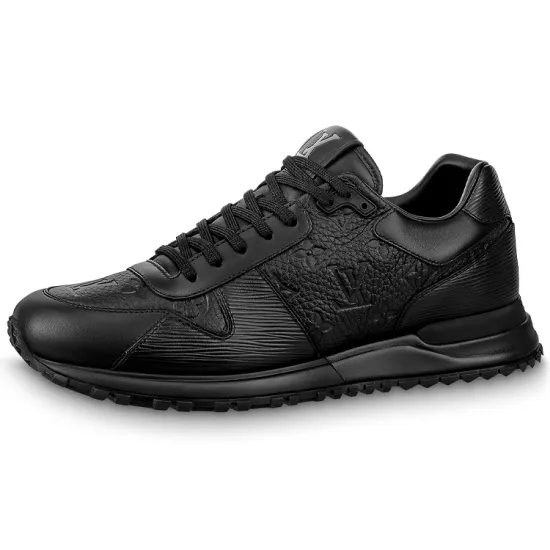 LOUIS VUITTON Run Away Sneaker Monogram Embossed Leather Black