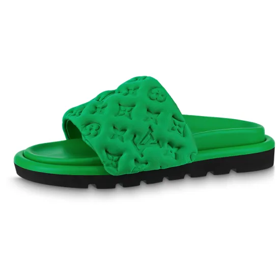 LOUIS VUITTON Slide Slippers Women's Green