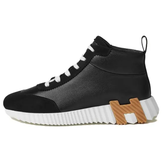 HERMES Casual Shoes Women's High-Top Black/White