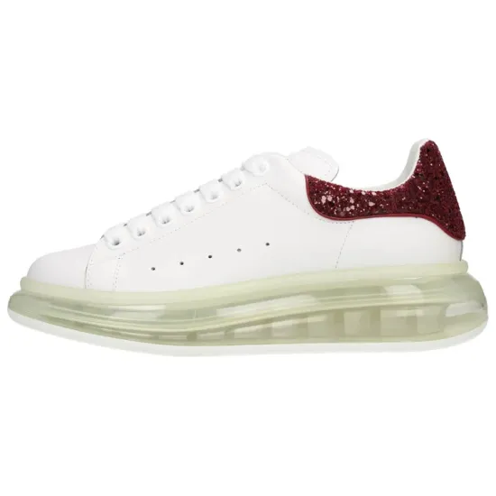 Alexander McQueen Clear Sole Oversized Sneaker 'White Burgundy Sequins' Women's