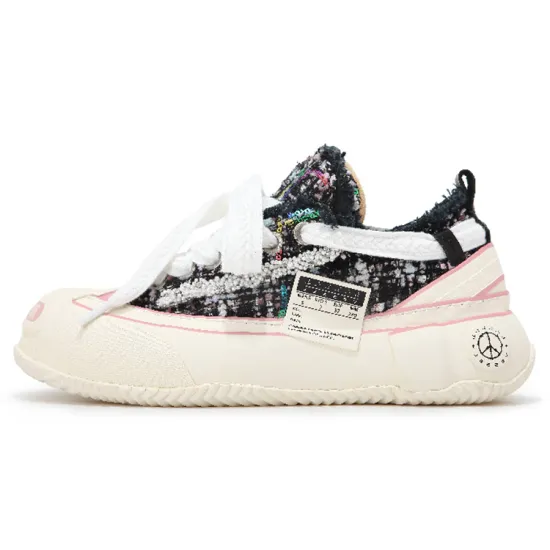 VESSEL G.o.p. 2.0 Marshmallow Lows 'black Tweed' Low Top Canvas Shoes Unisex Black White