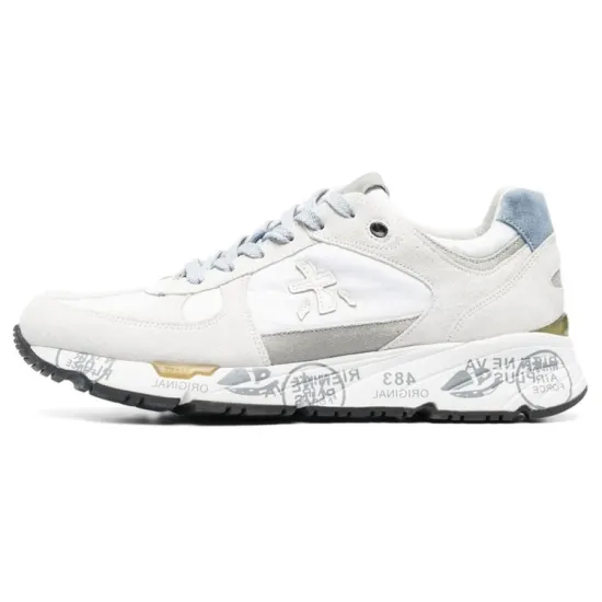 PREMIATA Cushioning And Breathable Low Top Casual Shoes Men's White Gray Blue