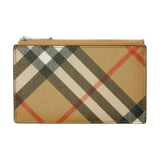 Burberry PU Polyurethane Wallet Regular Men's Sand