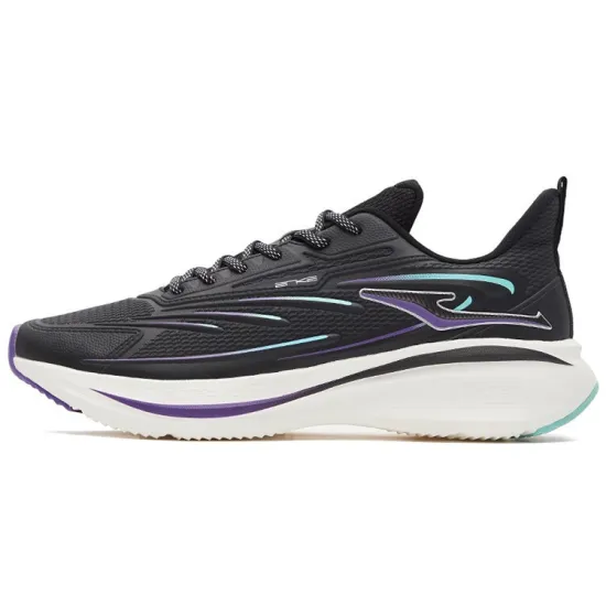 Erke Cushioning Anti Slip And Wear Resistant Low Top Running Shoes Men's Black Purple