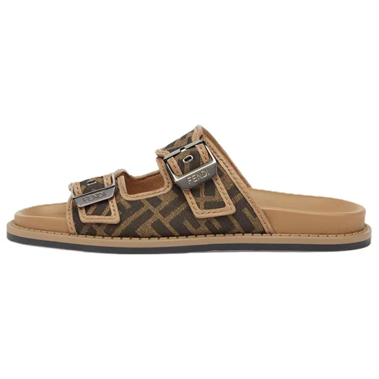 FENDI Monogrammed Strap Buckled Sandals