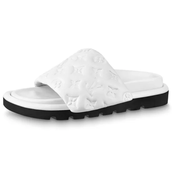 LOUIS VUITTON Slide Slippers Women's White