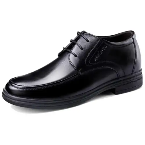 AOKANG cow leather, summer, breathable, fashionable, versatile and comfortable, office commuting, invisible inner height increase of 6CM, casual business, formal leather shoes, men's style