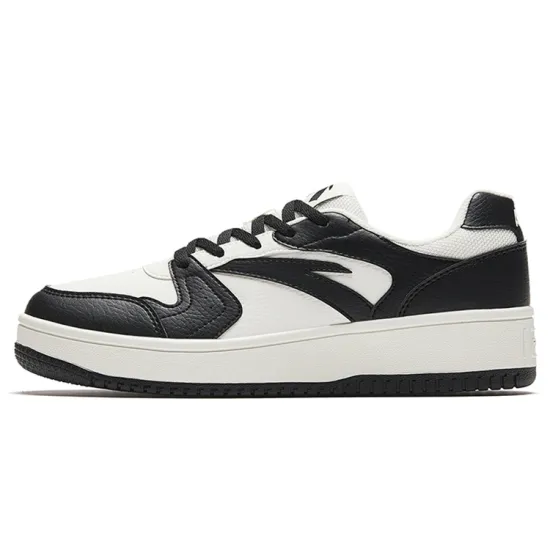 Anta Cushioning, Wear Resistant Low Top Skateboard Shoes Women's Black White