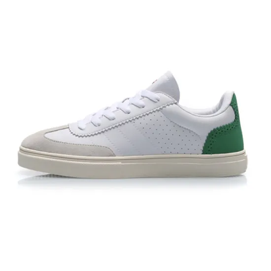 LiNing Anti Slip Wear Resistant Low Top Skateboard Shoes Women's White Green