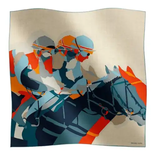 HERMES Cashmere Scarves Men's Multicolor