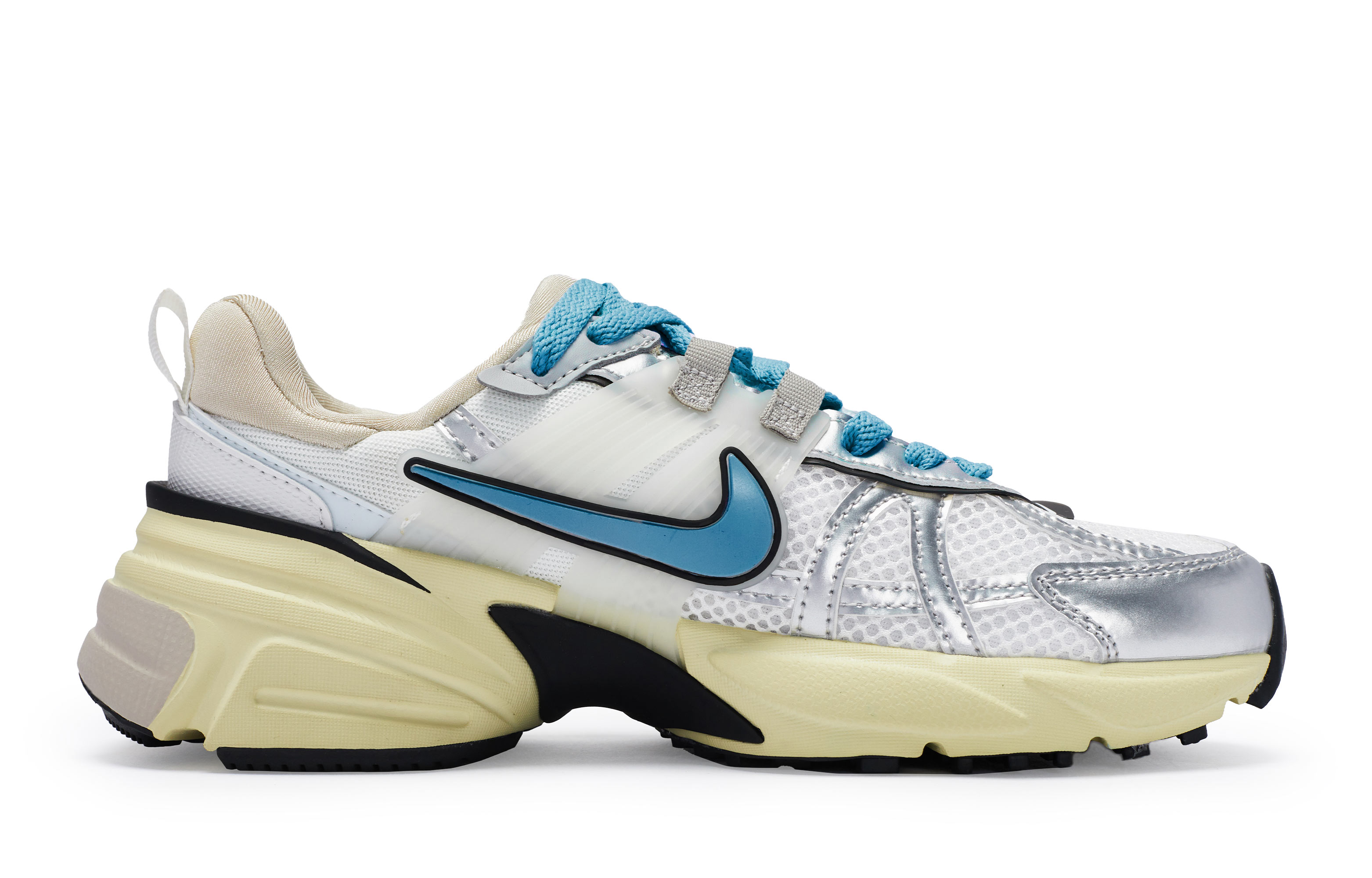Nike V2K Run Cushioning Slip Resistant Low top Running Shoes Women’s White Silver Lake Blue